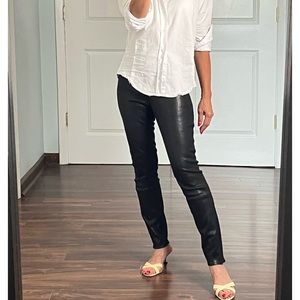J.Crew collection black genuine leather legging pants size 0